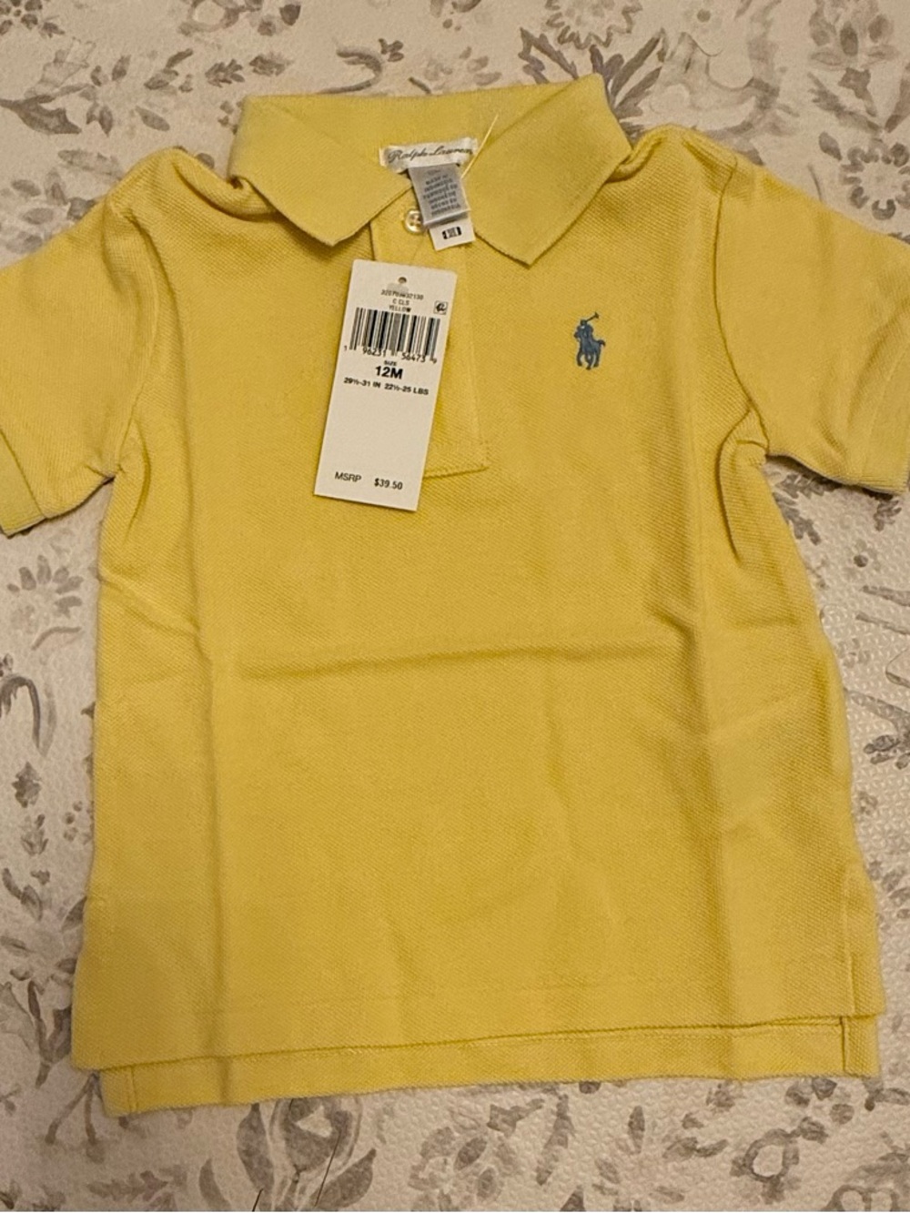 Polo by Ralph Lauren Yellow Baby Polo NEW